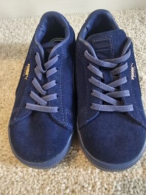 Puma Kids Navy Blue Suede Sneakers